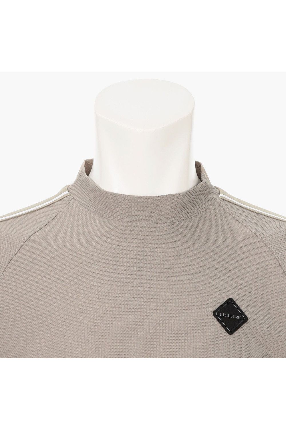 【26SS】 MEN'S LINE HIGHNECK RF / カノコ生地 ラインロゴテープ リラックスフィット モックネックTシャツ (ライトブラウン)