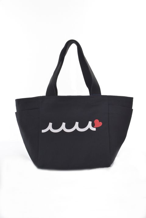 【26AW】 WAVE HEART ECO BAG / ウェーブハートロゴ コットンエコバッグ (ブラック)