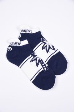 THE PALM CUSHION SOCKS / ヤシの木ロゴ アングルソックス ネイビー