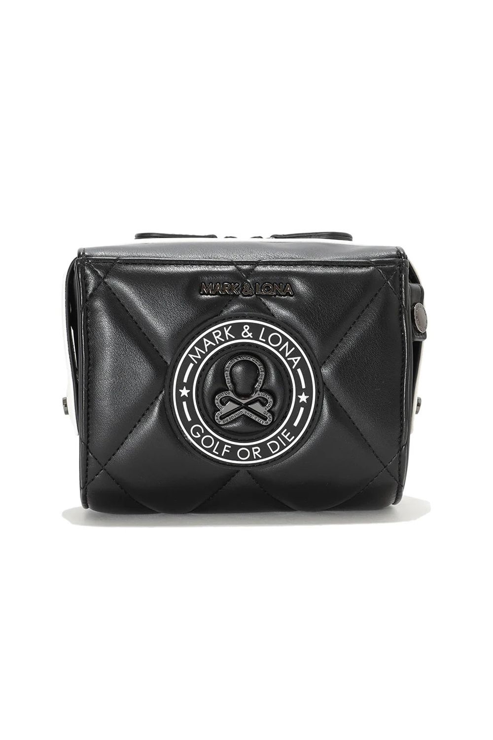 ETERNAL QUILTED 2-WAY BELT BAG / シンセティックレザー サークルスカル キルティング 2WAYウエストポーチ (ブラック)