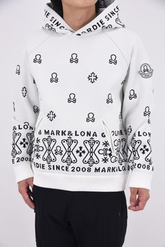 【2025AW】 SVASTIKA POLY FLEX HOODIE / クロスモチーフ オリジナルジャカード ニットフーディー (ホワイト)