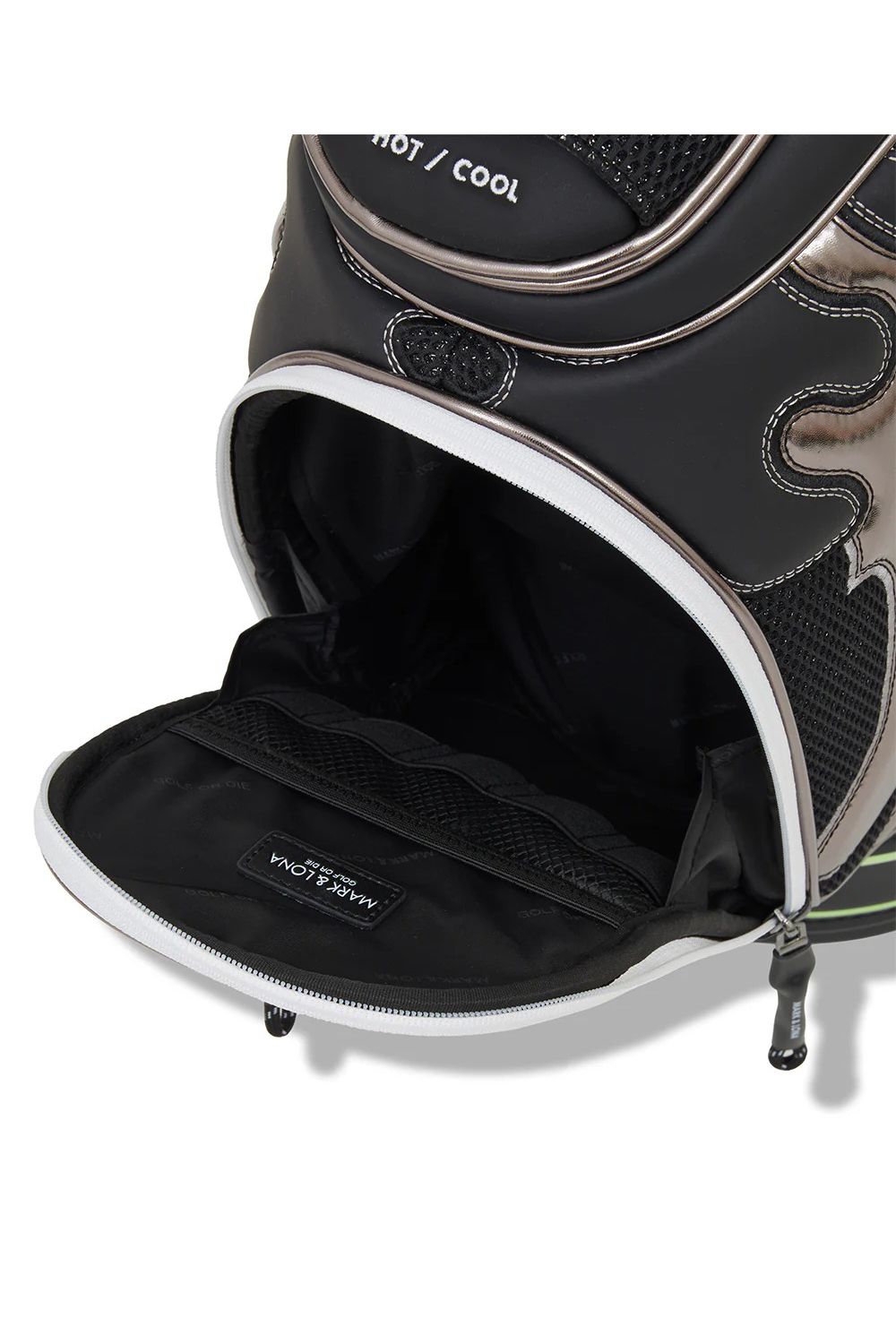 【26SS】【銀行振込・代金引換不可】【返品・交換不可】 NITRO CAMO PANELED CADDIE BAG / メッシュ生地 マルチカラー パッチワーク カートタイプ キャディバッグ (ブラック)