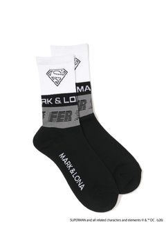【26SS】【FER COLLECTION】 SUPER JACQUARD SOCKS / Supermanコラボレーション ミドル丈ソックス (ブラック)