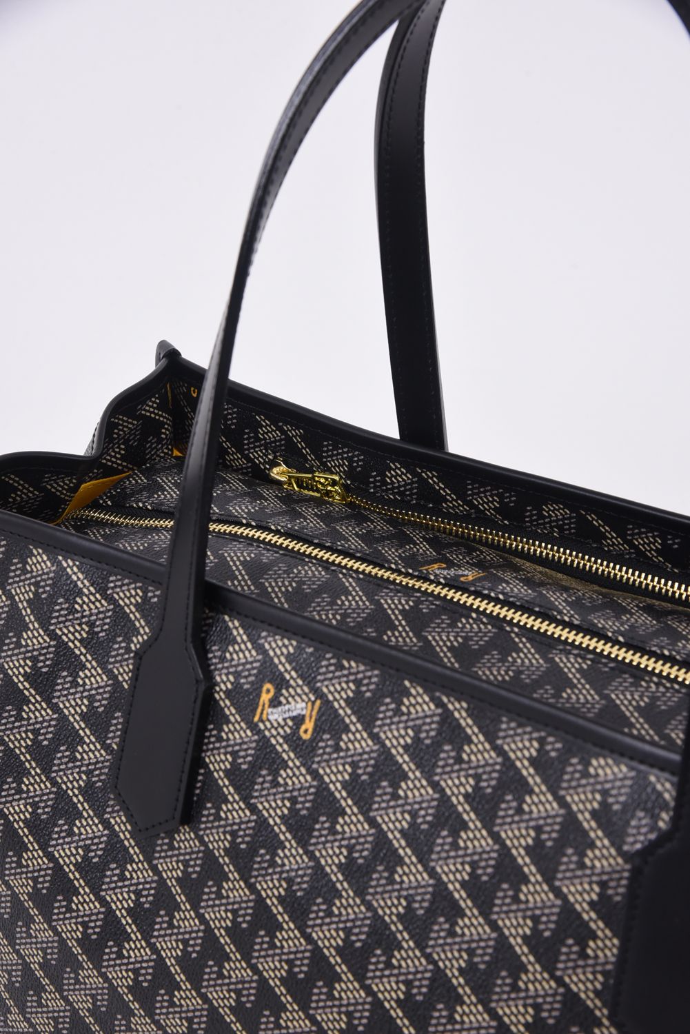 LANIUS SQUARE BIG (ラニウス スクエア ビッグ) / ブランドオリジナルテキスタイル ボストンバッグ ダークブラック*