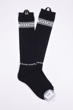 【レディース】 BUENA HIGH SOCKS / ロゴジャカード メタリック刺繍 ハイソックス (ブラック)