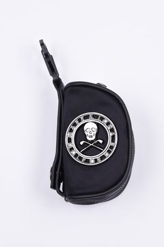 【26AW】 PREMIUM GAUGE BALL POACH / コーデュラナイロン サークルスカル スカルカモジャカード ボールポーチ (ブラック)