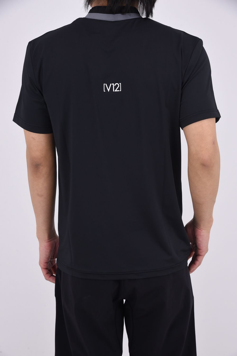 【26SS】【レディース】 ONE HAND MOCK / バイカラージャカード モックネックTシャツ (ブラック)