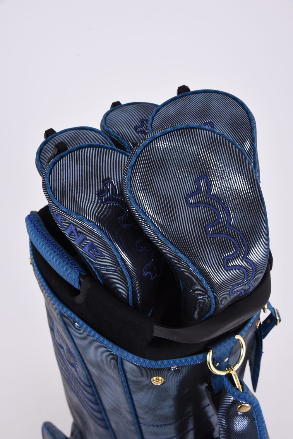 【26AW】 METALLIC CADDY BAG & HEAD COVER / メタリック 14分割 スタンドタイプ キャディバッグ&ヘッドカバーセット (ブルー)