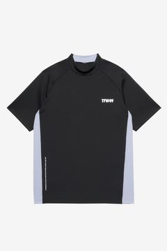 【26SS】 SIDE PANEL SHORT SLEEVE MOCKNECK / モックネックTシャツ (ブラック)