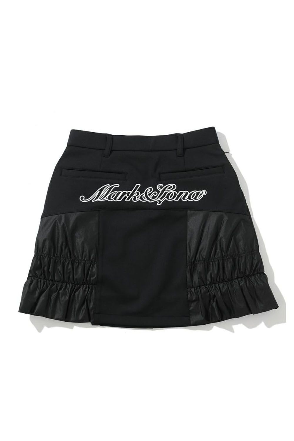 【レディース】 MELLEA PANEL QUILTED SKIRT / シャーリングデザイン ハイブリッド中綿スカート (ブラック)