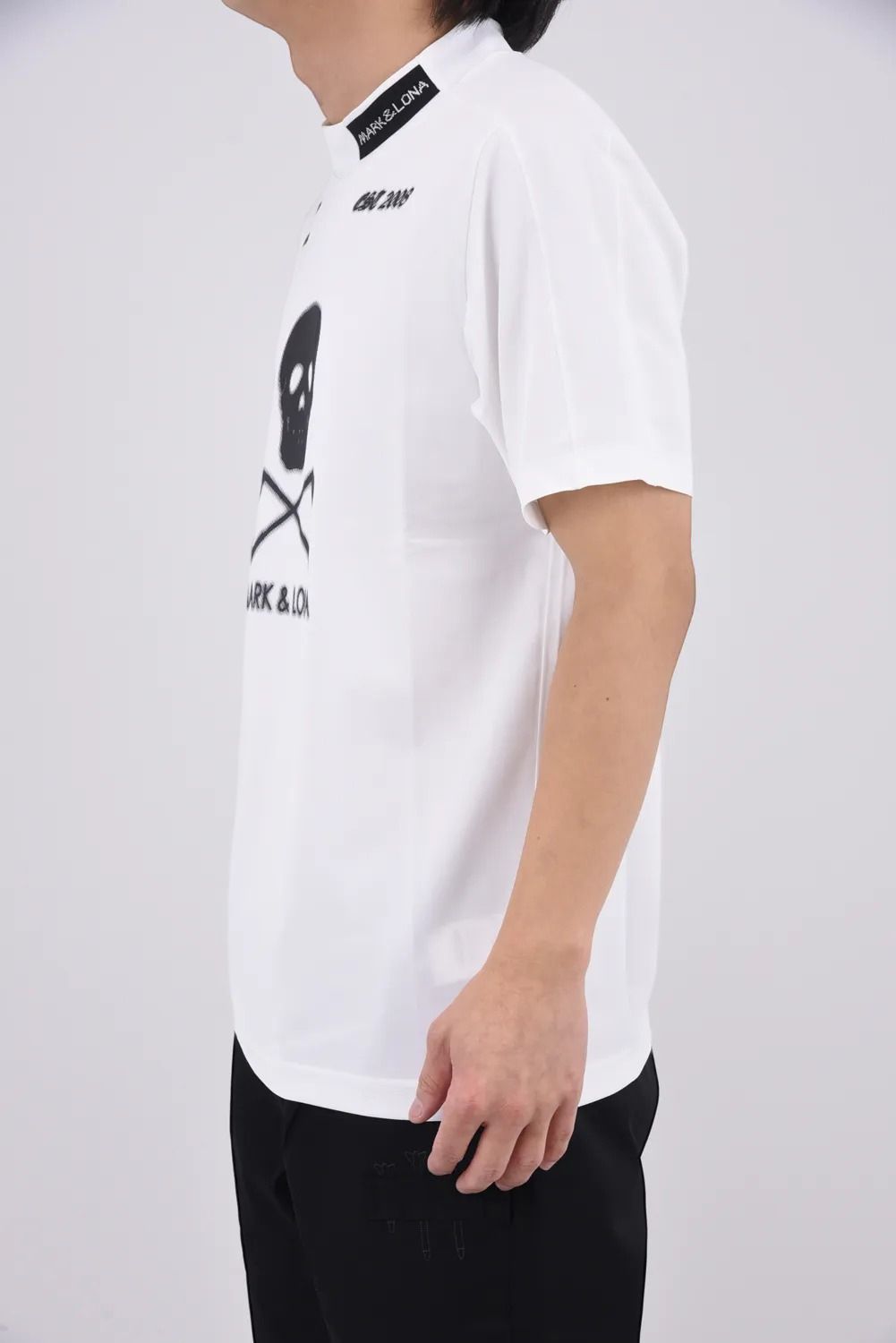 【26SS】 ICON SKULL STRETCH NYLON PIQUÉ MOCK / ナイロンカノコ アイアンスカルプリント モックネックTシャツ (ホワイト)