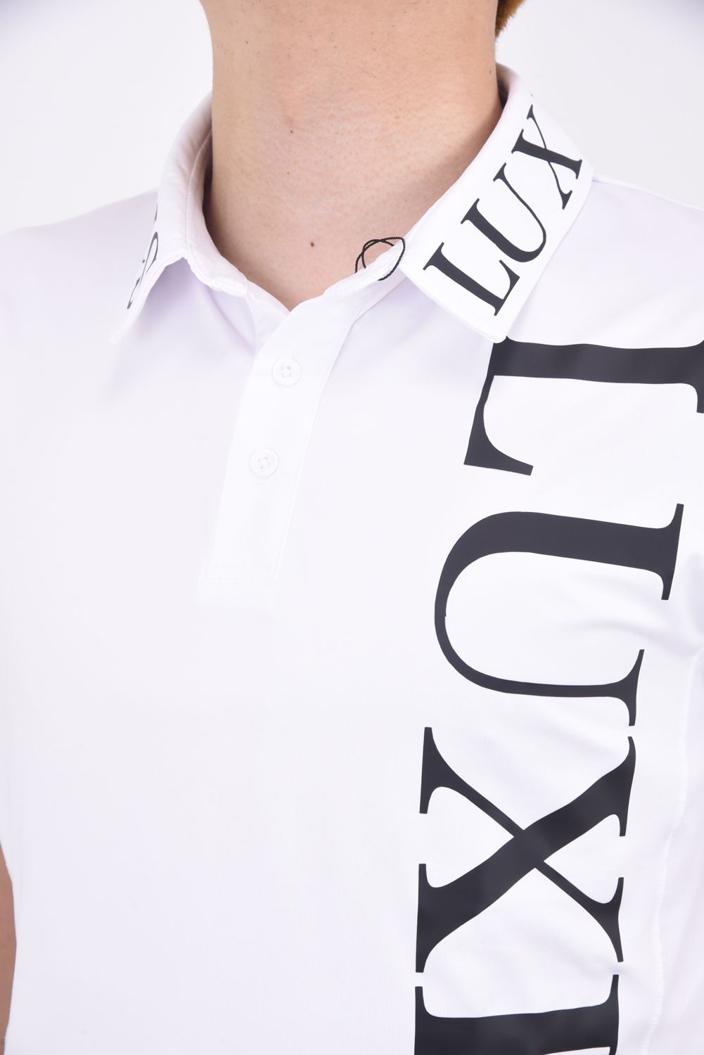 VERTICAL LOGO POLO SHIRTS / バーチカルロゴ 半袖ポロシャツ (ホワイト)