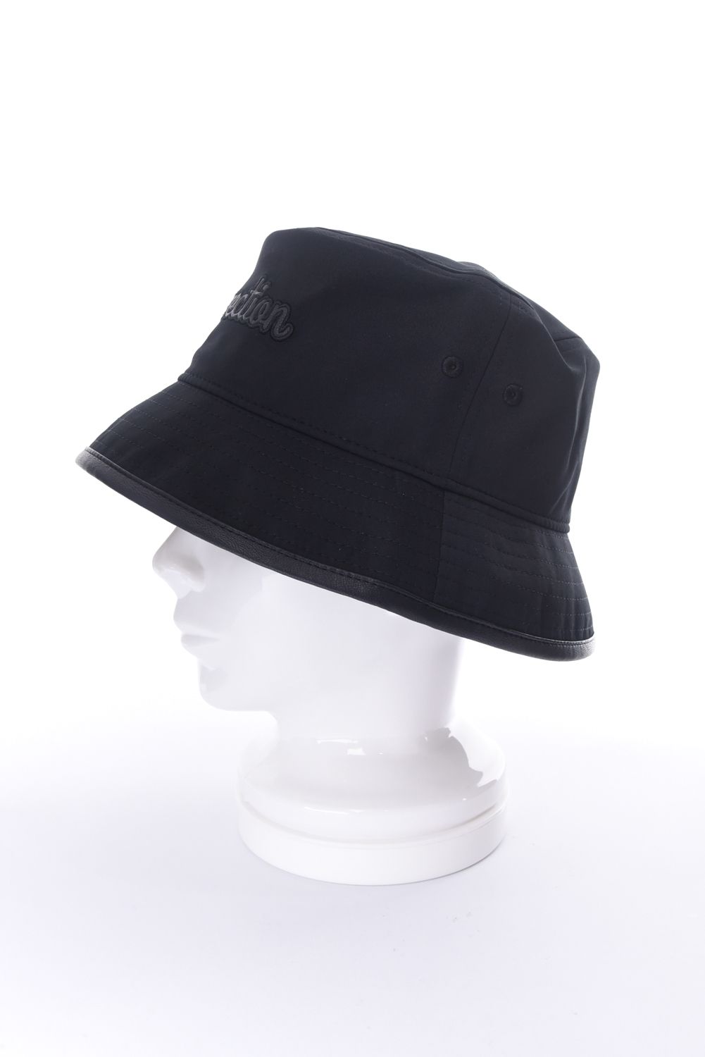 【26SS】 SYNTHETIC LEATHER BRIM BUCKET HAT / シンセティックレザーブリム バケットハット (ブラック)