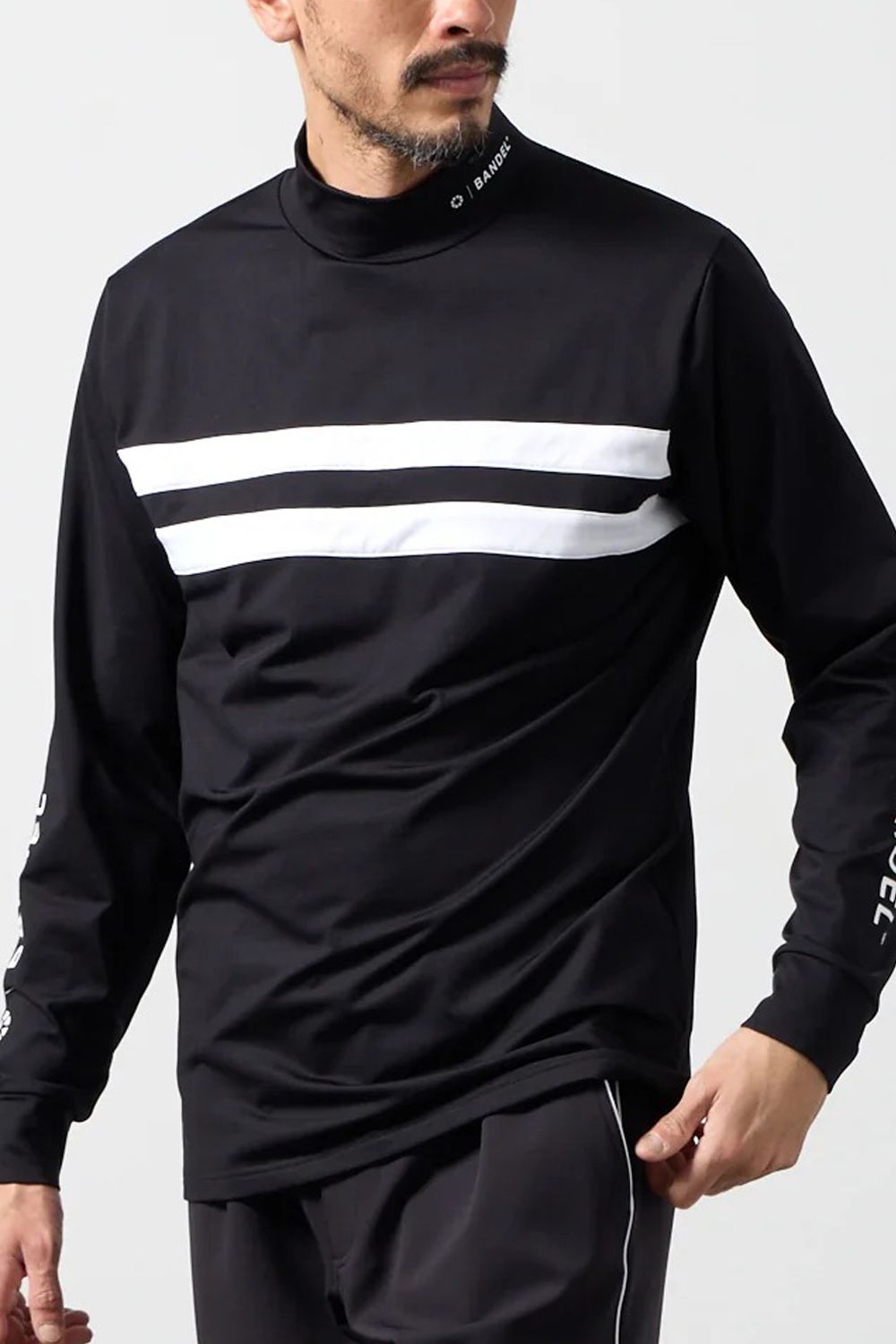 【26AW】 CHEST LINE MOCKNECK SHIRTS / チェストライン 長袖モックネック (ブラック)