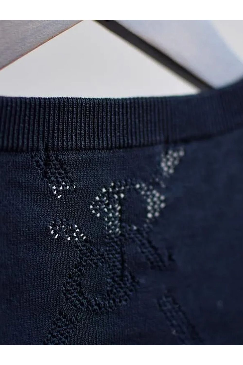 【26SS】【レディース】 MESH RR LOGO KNIT / メッシュ編み 裾ライン クルーネックニット (ブラック)*