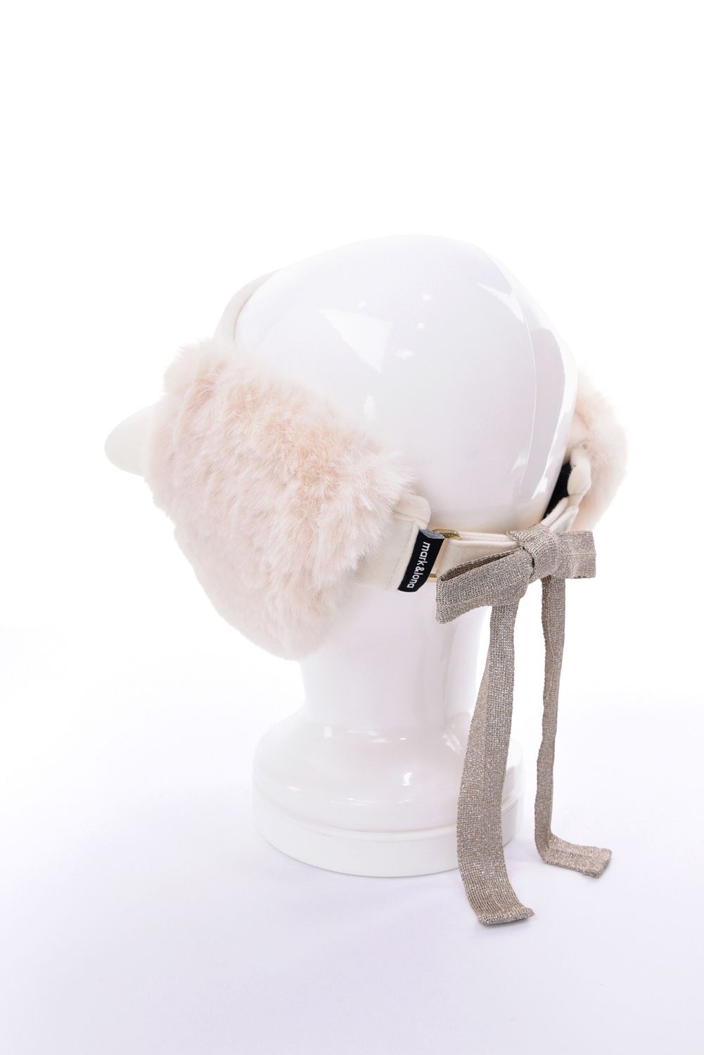 【26AW】【レディース】 FLEUR FUR RIBBON VISOR / 3Dロゴ刺繍 イヤーマフ付き 2WAYリボンサンバイザー (ホワイト)