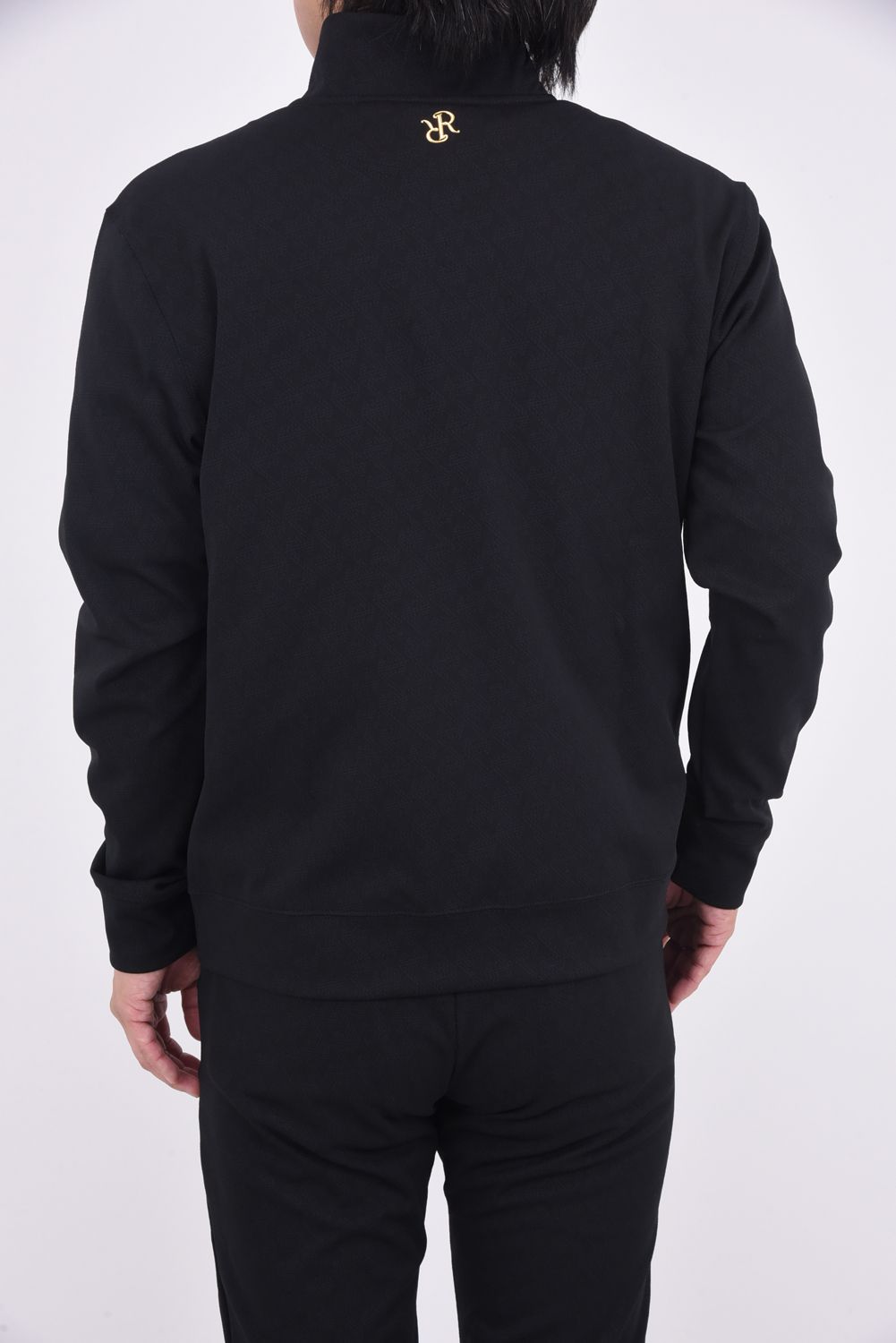 【25AW】 JACQUARD STAND COLLAR JACKET / ジャガード スタンド カラージャケット (ブラック)*