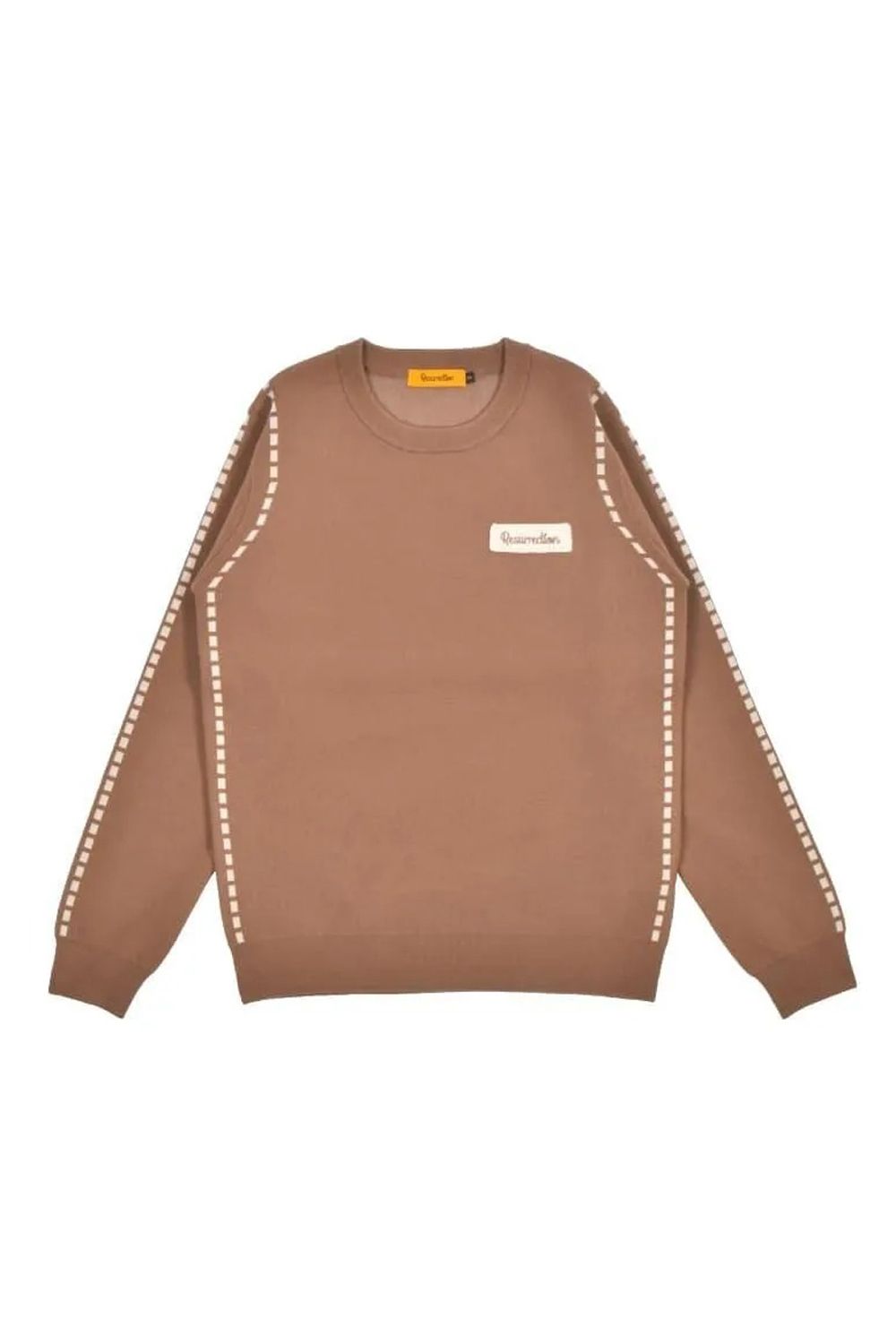 【26AW】【レディース】 STITCHING LINE KNIT / ステッチングライン クルーネックニット (ブラウン)*