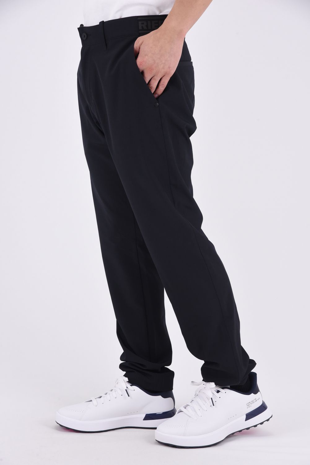 【26SS】 MEN'S COOLCORE LOGO ELASTIC PANTS / クールコア ウエストゴムベルト ロングパンツ (ブラック)