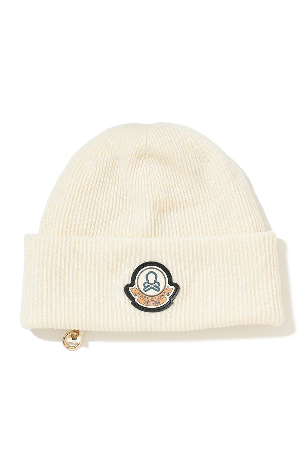 EVER WHOLE GARMENT MERINO BEANIE / ブランクスカルワッペン カラビナ付き ワッチキャップ (アイボリー)