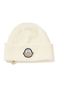 EVER WHOLE GARMENT MERINO BEANIE / ブランクスカルワッペン カラビナ付き ワッチキャップ (アイボリー)