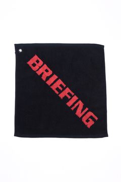 【プレゼント好適品】 LOGO WASH TOWEL BY HIPPOPOTAMUS / ブランドロゴ ループ付き スクエア型フェイスタオル (ブラック)