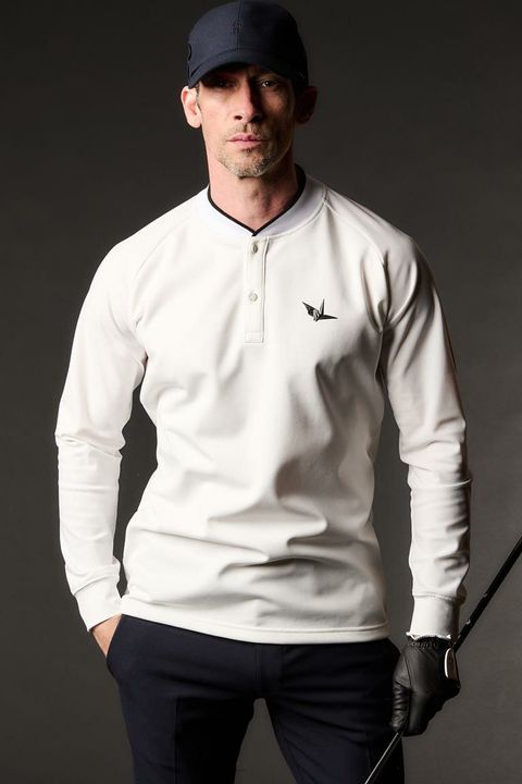 【2025AW】 113 GOLF BLADE POLO / バックロゴ ロングスリーブ ポロシャツ (ホワイト)