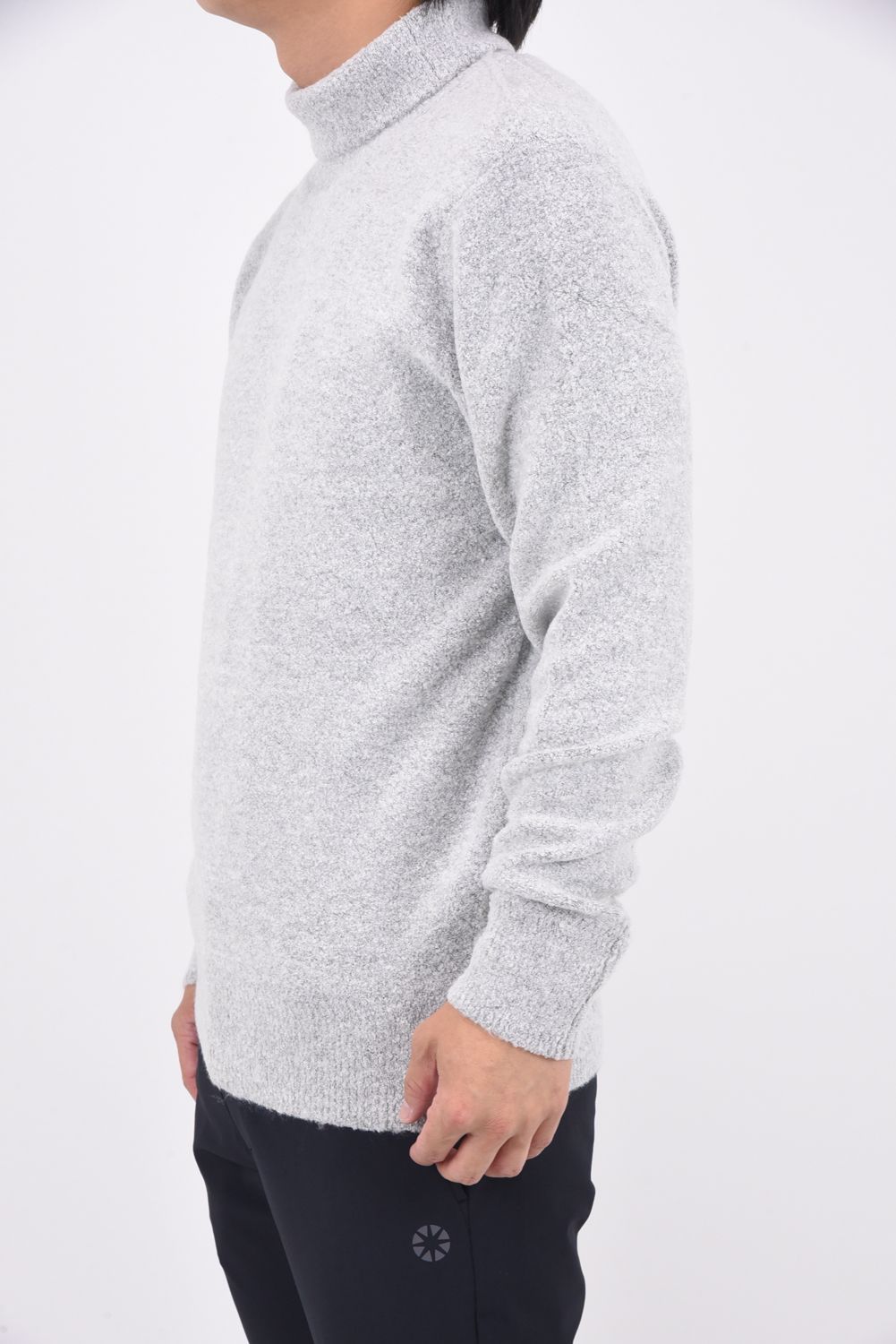【25AW】MEN'S MS BOUCLE YARN TURTLENECK KNIT / ブークレヤーン タートルネックニット (グレー)