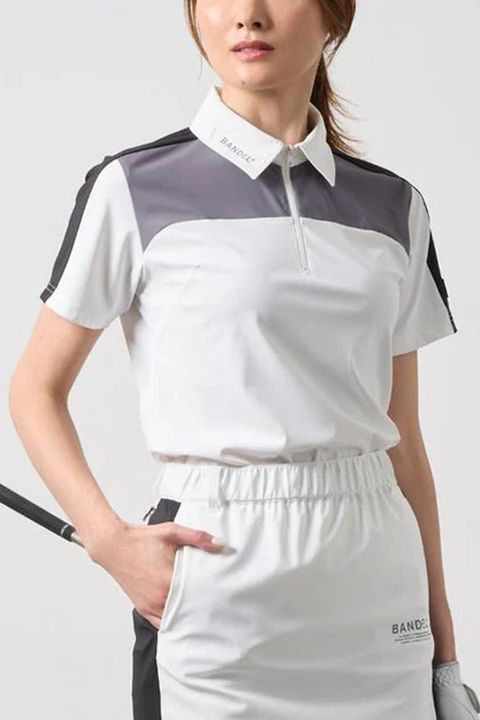 【26SS】 【レディース】 スウィッチジップポロシャツ (ホワイト)