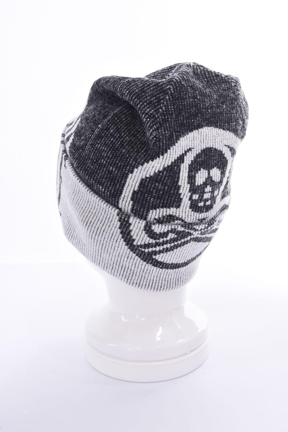 G.O.D MOHAIR BLEND BEANIE / ビッグロゴ ブランクスカル ニットビーニー (ホワイト)