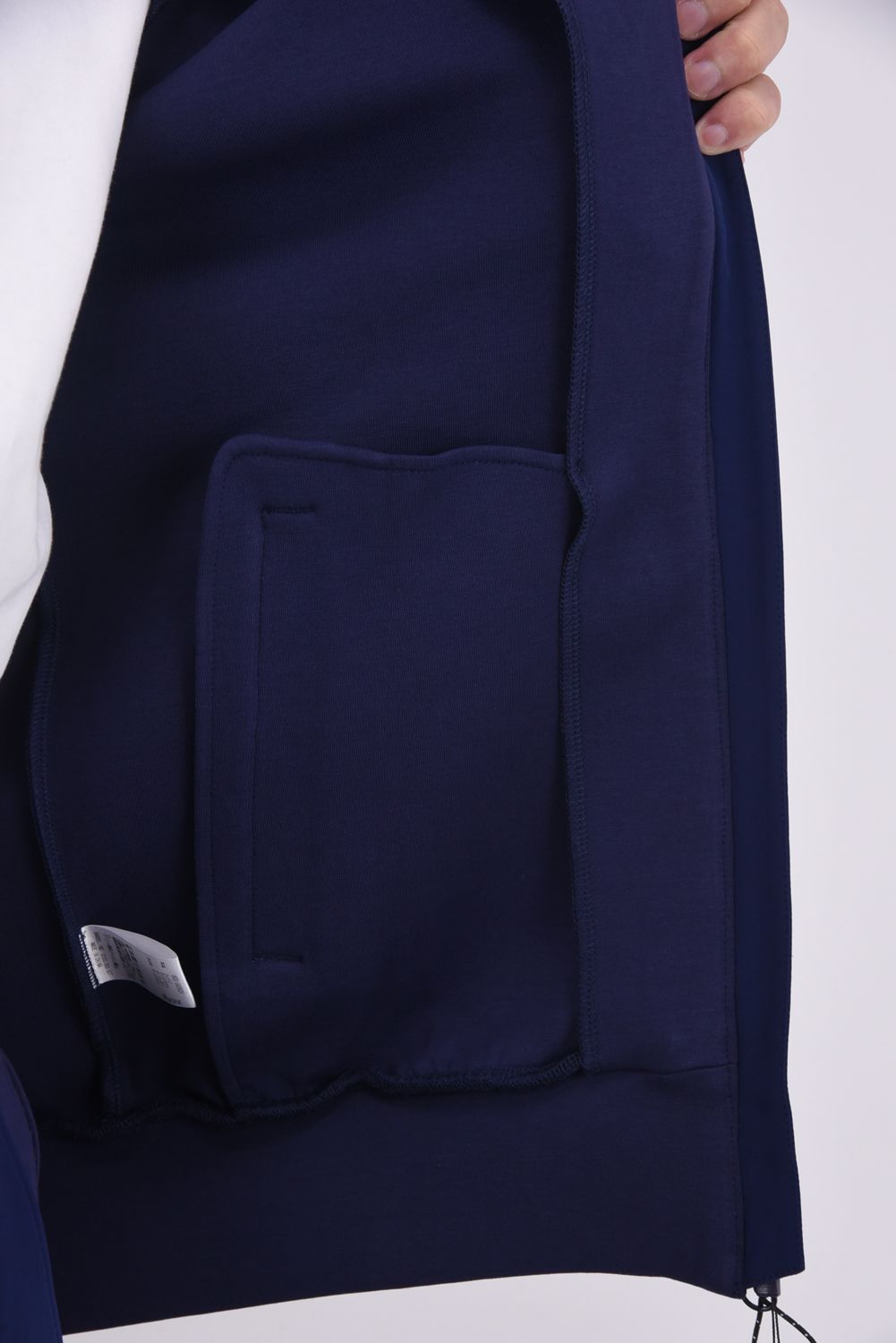 【25AW】 SWITCH RAGLAN SLEEVE ZIP HOODIE / ボンディング素材 ラグランスリーブ ハイネックジップフーディー (ネイビー)