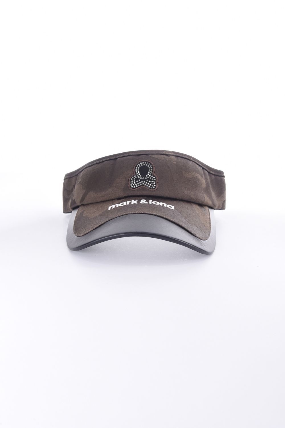 GAUGE CRYSTAL ICON VISOR / オリジナルカモジャカード 異素材切り替え サンバイザー (ブラウン)