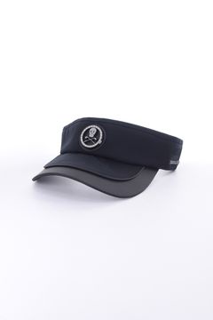 【26SS】 GAUGE CAMO LEATHER TRIM VISOR / カモフラージュパターン 異素材切り替え メタルプレート サンバイザー (ブラック)