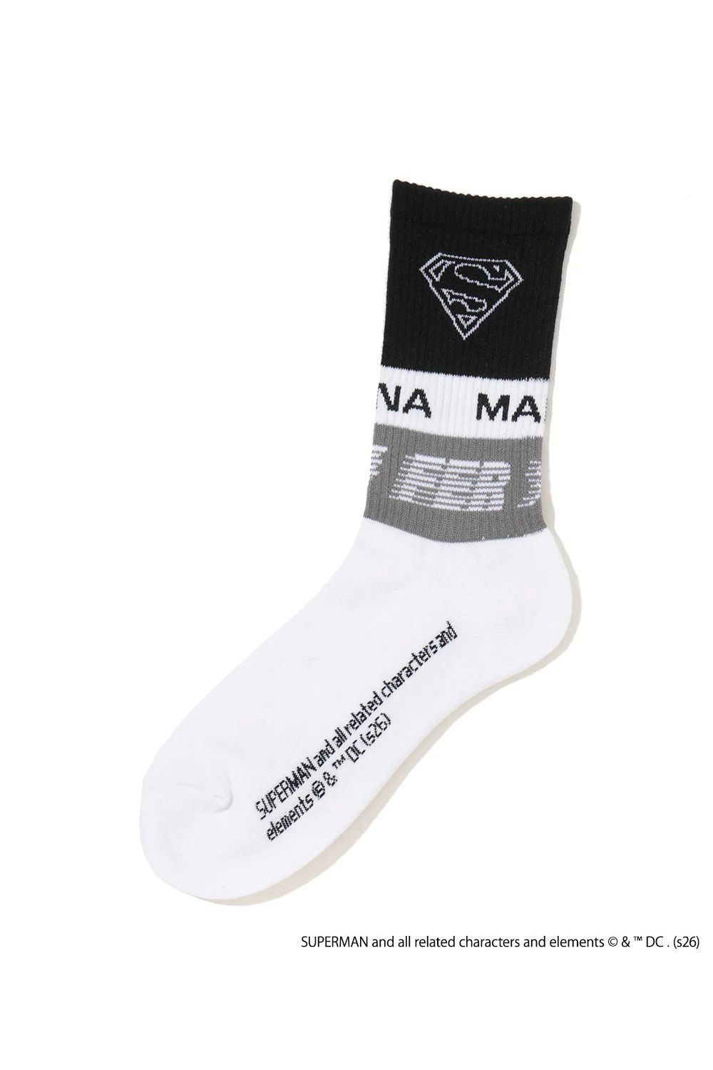 【26SS】【FER COLLECTION】 SUPER JACQUARD SOCKS / Supermanコラボレーション ミドル丈ソックス (ホワイト)