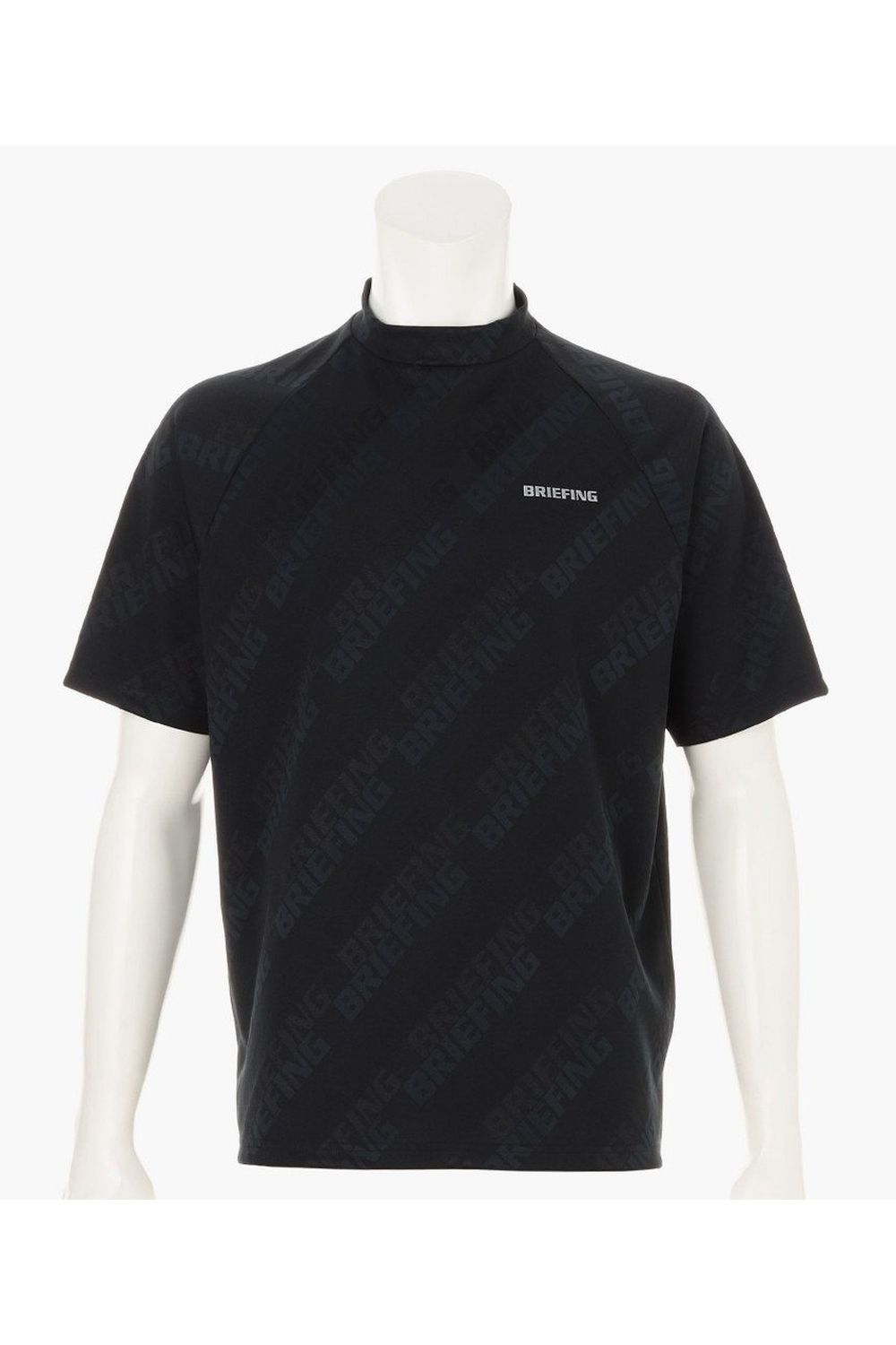 【26SS】 MEN'S SHADOW LOGO JQ HIGHNECK RF / バイアスロゴジャカード リラックスフィット モックネックTシャツ (ブラック)