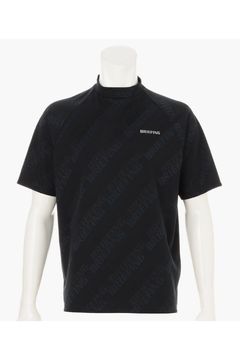 【26SS】 MEN'S SHADOW LOGO JQ HIGHNECK RF / バイアスロゴジャカード リラックスフィット モックネックTシャツ (ブラック)