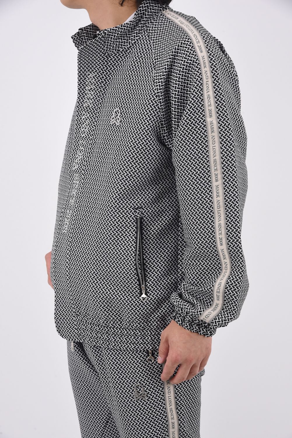 GARDA JERSEY JACKET / イントレチャートパターン ハイストレッチ ジャージーブルゾン (ブラック)