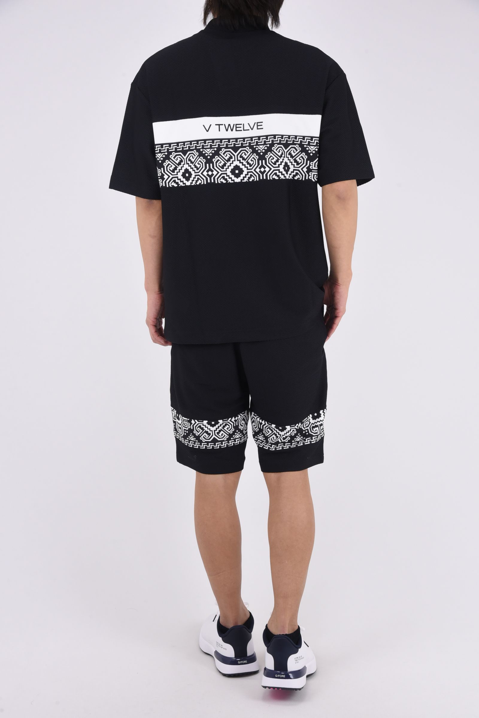 【26SS】 BAN COMFO MOCK / ワッフル生地 バンダナ柄 モックネックTシャツ (ブラック)