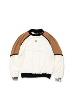 【レディース】 SARA-WARM STRETCH MOCK NECK SHIRTS / バックロゴ ロングスリーブ モックネックシャツ ホワイト*