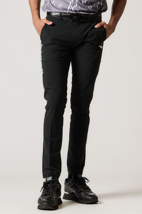 【春夏仕様】 BASIC LONG PANTS / ブランドロゴ ベーシック ロングパンツ (ブラック)