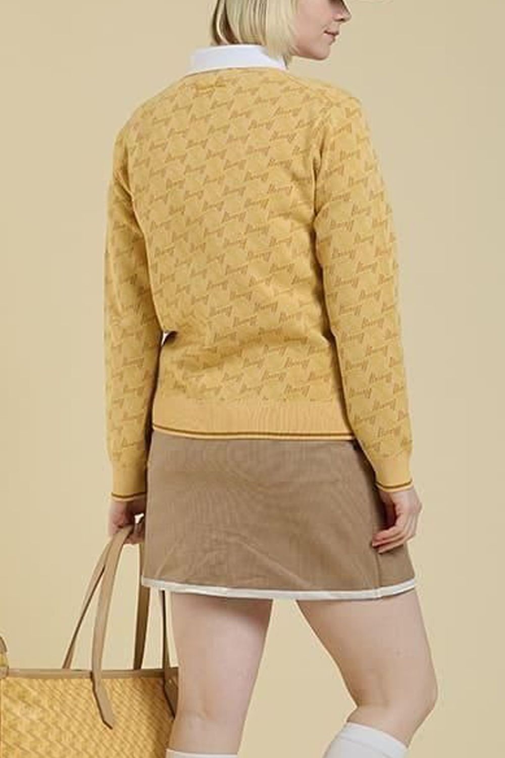 【25AW】【レディース】 GM JACQUARD LIGHT KNIT / GMジャカード クルーネック ライトニット (ベージュ)*
