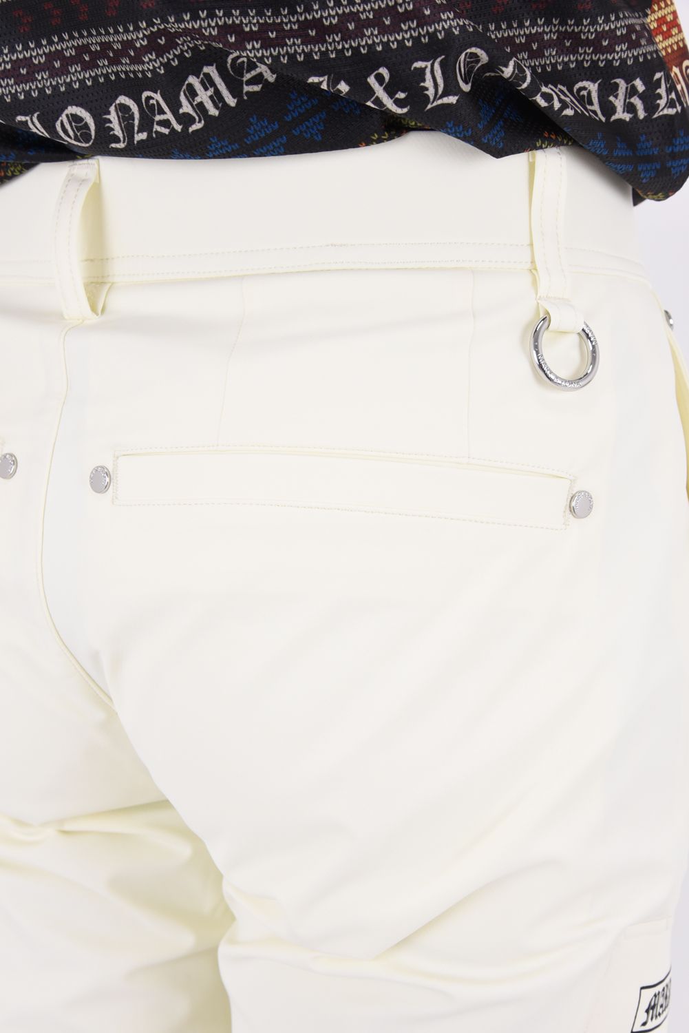 【26AW】 FRACTUR UTYLITY PANTS / ナイロンタフタ アイアンスカルプリント ストレッチロングパンツ (ホワイト)
