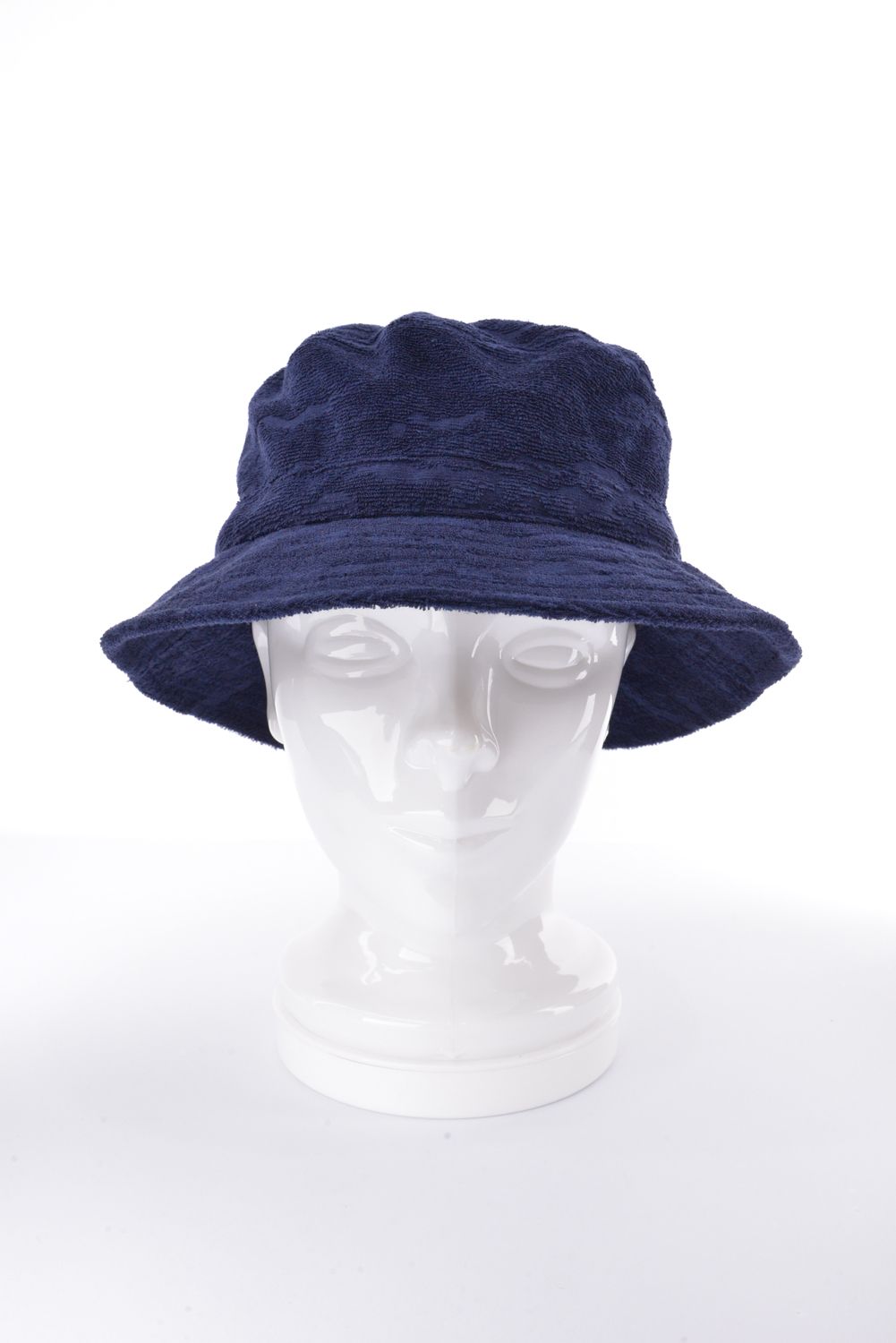 【26SS】 CR MS PILE CAMO JQ BG LOGO HAT / パイル生地 背面メッシュ バケットハット (ネイビー)