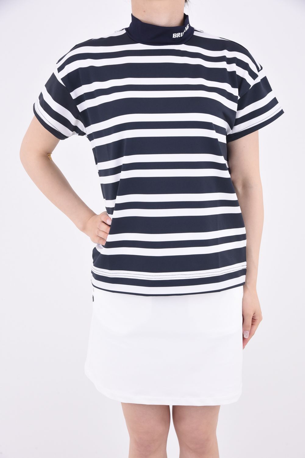 BRIEFING - 【レディース】 WOMENS STRIPE HIGH NECK RELAXED FIT / ブ