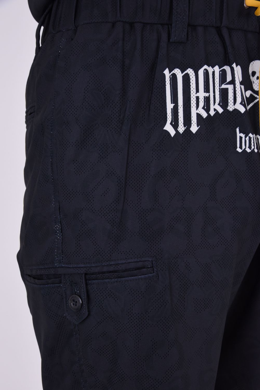 【2026AW 木村拓哉さん着用】 FRACTUR MONOGRAM JACQUARD SHORTS / メッシュジャカード生地 エレメントスカル総柄 ショートパンツ (ブラック)