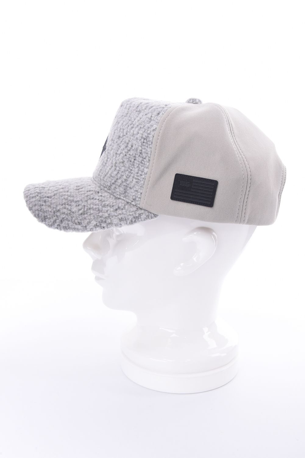 MEN’S WOOL BOA CAP / ウール混 ダイヤモンドロゴ ボアキャップ (ライトグレー)