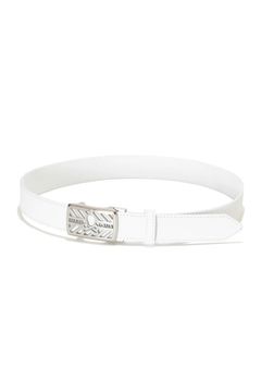 HOLLOW SKULL ADJUST LEATHER BELT / ブランクスカルバックル 無段階調整レザーベルト (ホワイト)