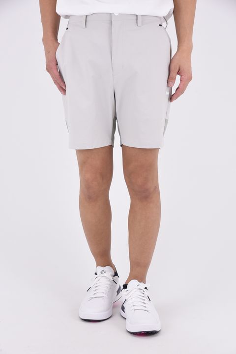 【26SS】 COMBINATION SHORTS / 異素材切り替え ショートパンツ (ライトグレー)