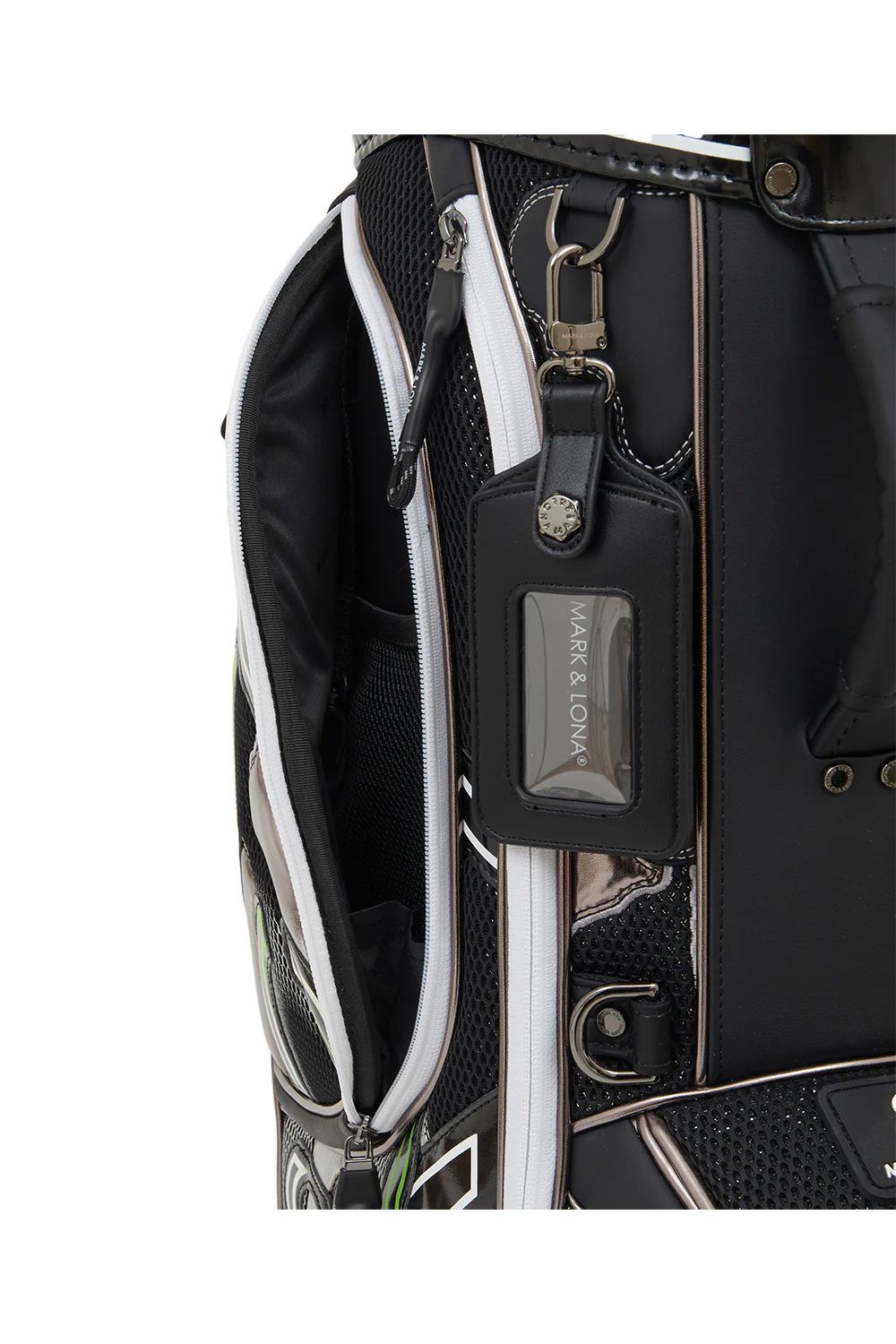 【26SS】【銀行振込・代金引換不可】【返品・交換不可】 NITRO CAMO PANELED CADDIE BAG / メッシュ生地 マルチカラー パッチワーク カートタイプ キャディバッグ (ブラック)