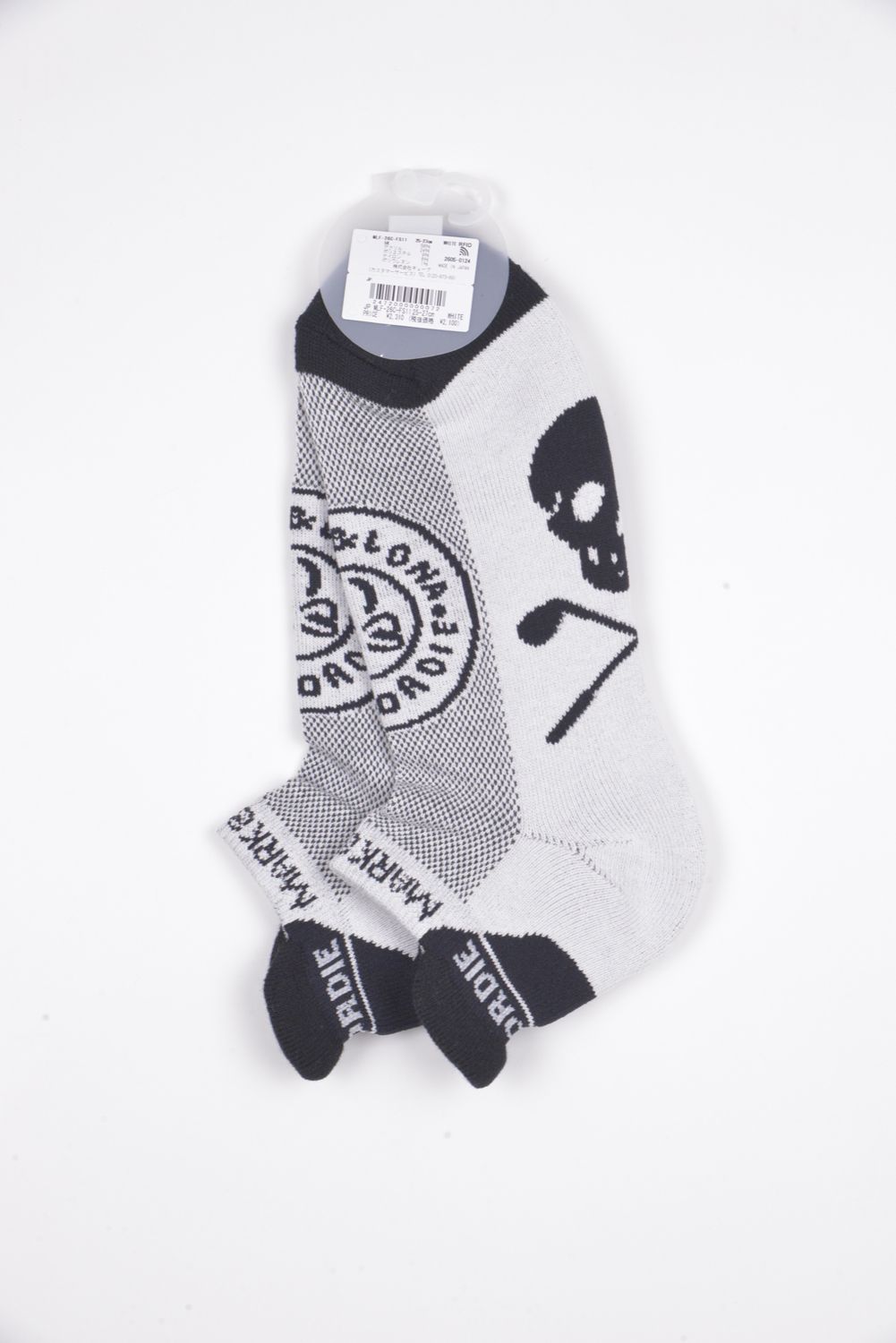【26AW】 CIRCLE ICON SNEAKER SOCKS / ジャパンメイド サークルスカルジャカード スニーカー丈 ローソックス (ホワイト)
